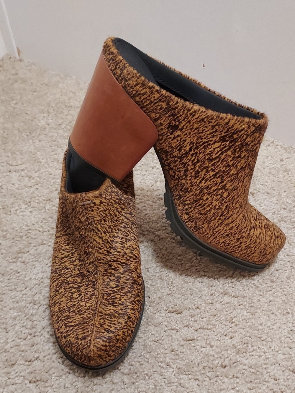 Naked Feet Mules CAlf Hair Slip- Ons